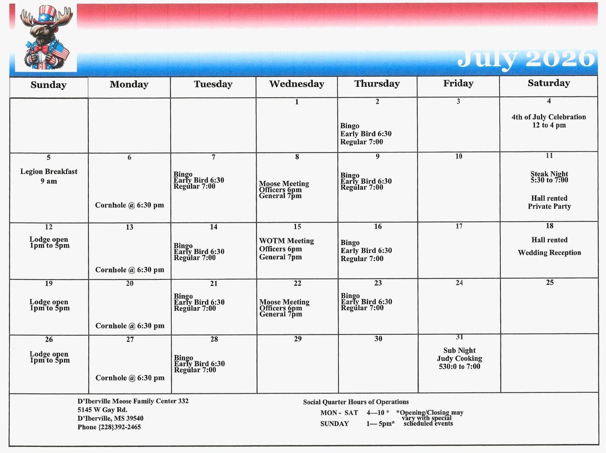 June Calendar