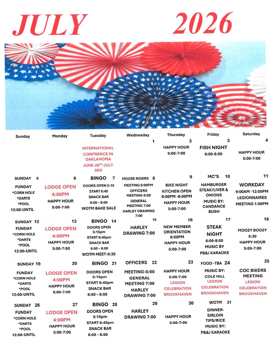 July Calendar